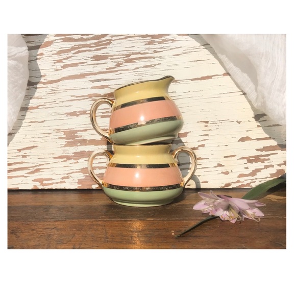 Vintage Mid Century Sugar Bowl & Creamer Set - Picture 1 of 7